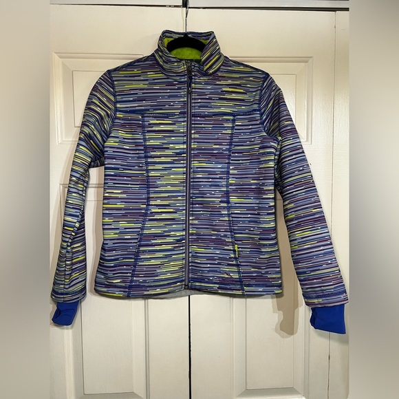 LL Bean Soft Shell Jacket Coat Girls Youth Large 14-16 Green Blue Purple - Picture 1 of 6